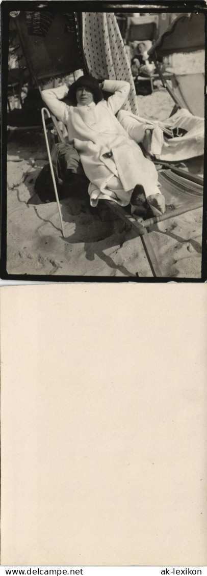 Westerland-Sylt Frau Auf Sonnenstuhl - Strand 1906 Privatfoto Foto - Other & Unclassified