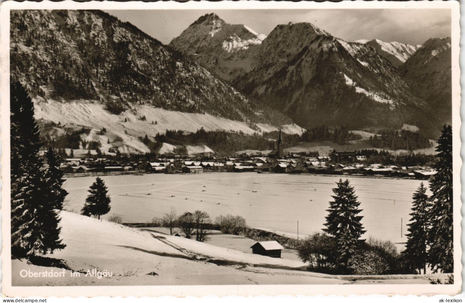 Ansichtskarte Oberstdorf (Allgäu) Totale - Winter 1951 - Oberstdorf