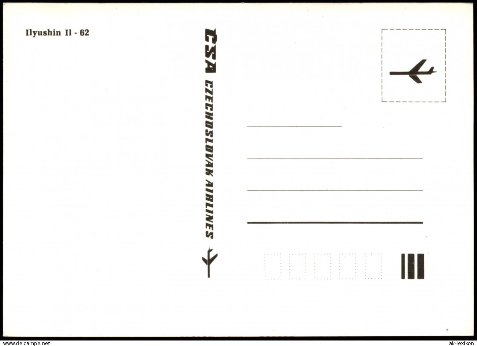 CSA CZECHOSLOVAK AIRLINES → Ilyushin Il - 62 Flugzeuge - Airplane 1994 - 1946-....: Ere Moderne