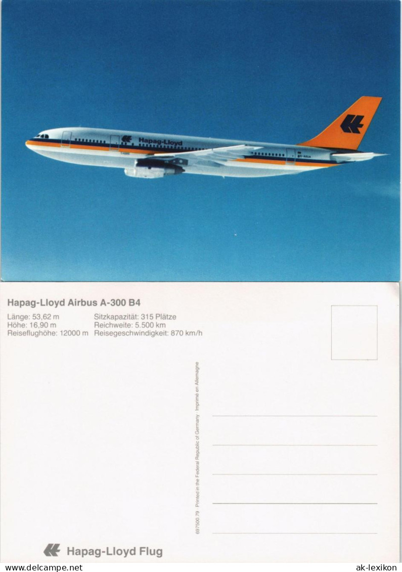 Ansichtskarte  Hapag-Lloyd Airbus A-300 B4 Flugwesen - Flugzeuge 1992 - 1946-....: Moderne