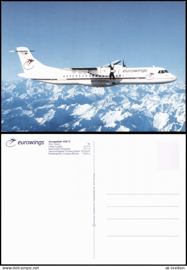 Ansichtskarte  Flugwesen Aviation Flugzeug Eurowings Flieger ATR 72 2000 - 1946-....: Ere Moderne