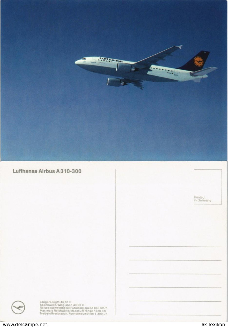 Ansichtskarte  Lufthansa Airbus A310-300 Fotokarte Flugwesen 2000 - 1946-....: Era Moderna