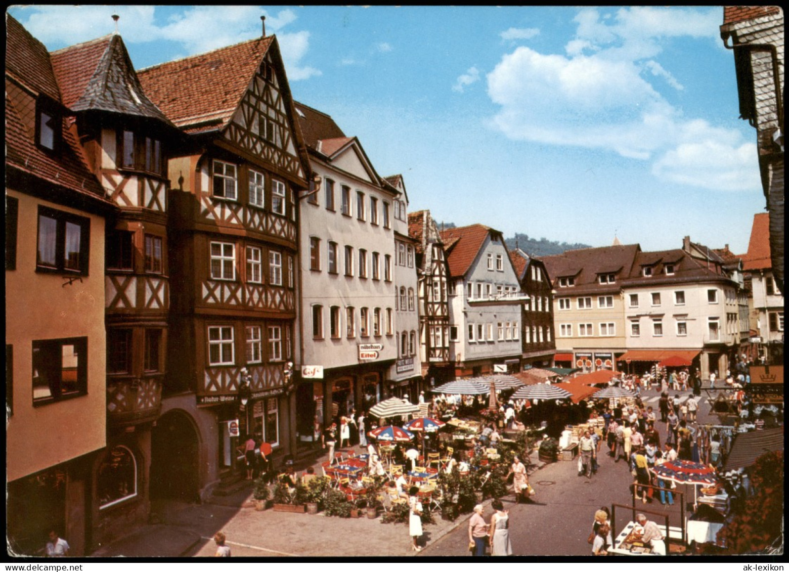 Ansichtskarte Wertheim Marktplatz, Markttreiben 1975 - Wertheim