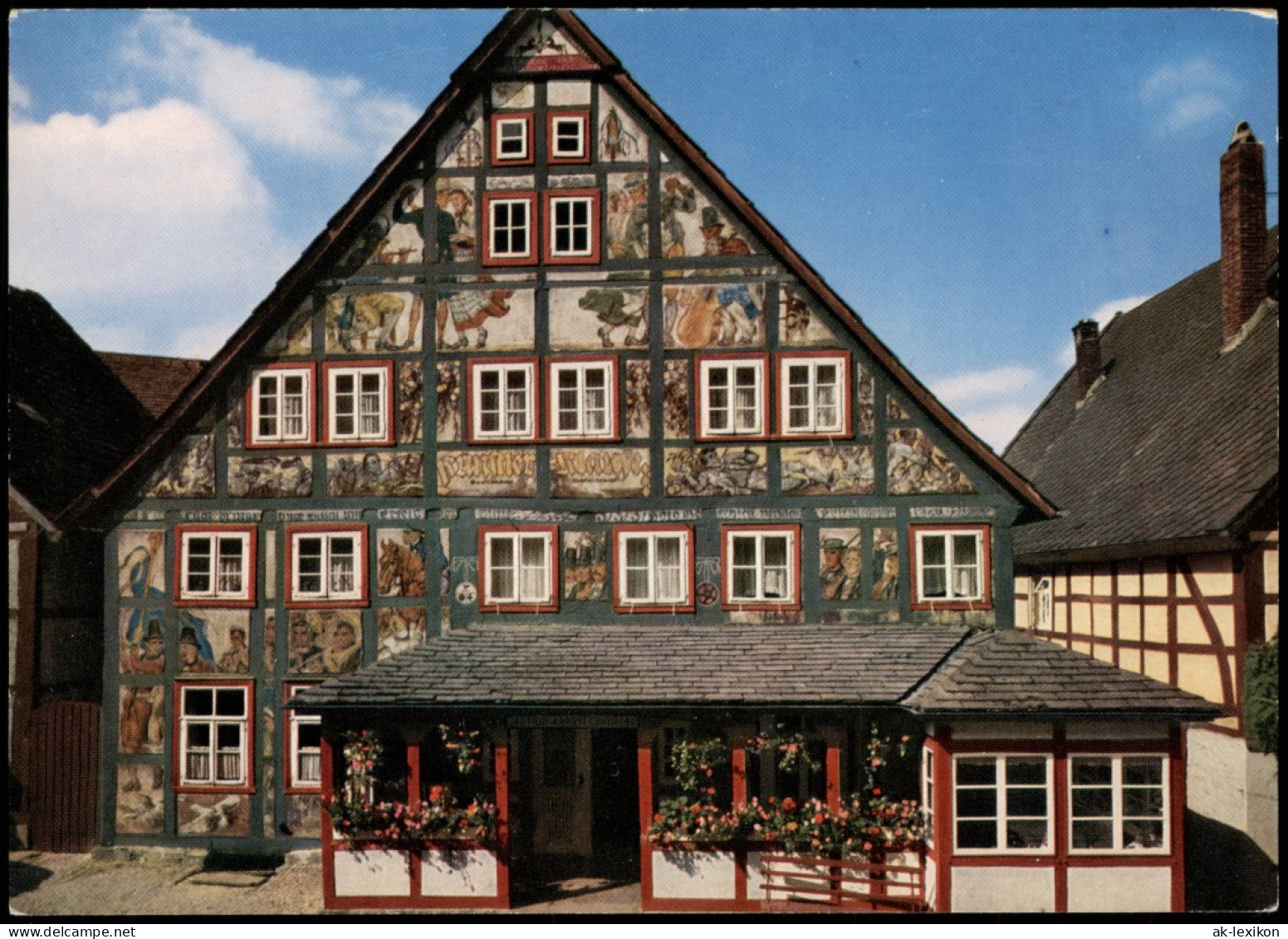 Schwalenberg-Schieder Gasthof Künstlerklause, , Fassaden-Malerei F. Eicke 1975 - Autres & Non Classés