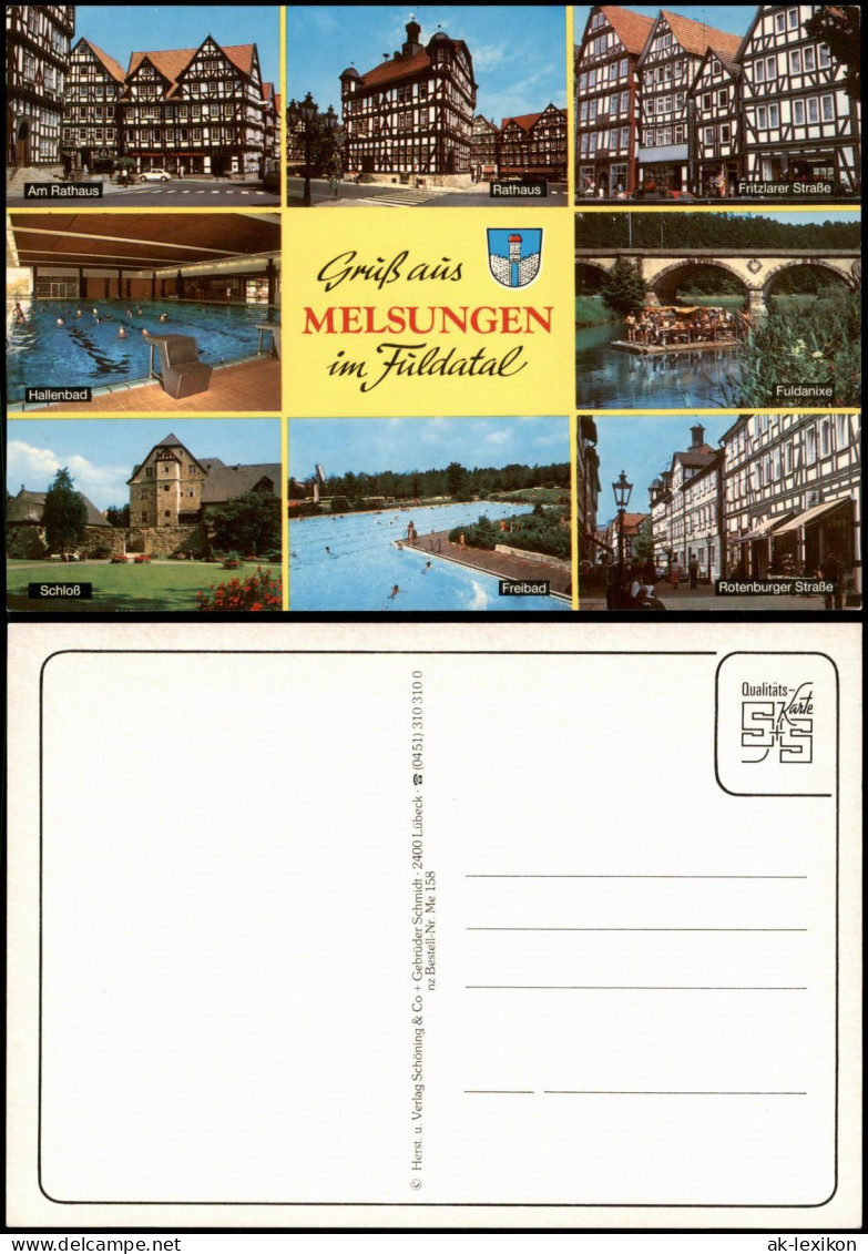 Melsungen Mehrbild-AK Mit Rathaus, Hallenbad, Schloß, Freibad Uvm. 1980 - Melsungen