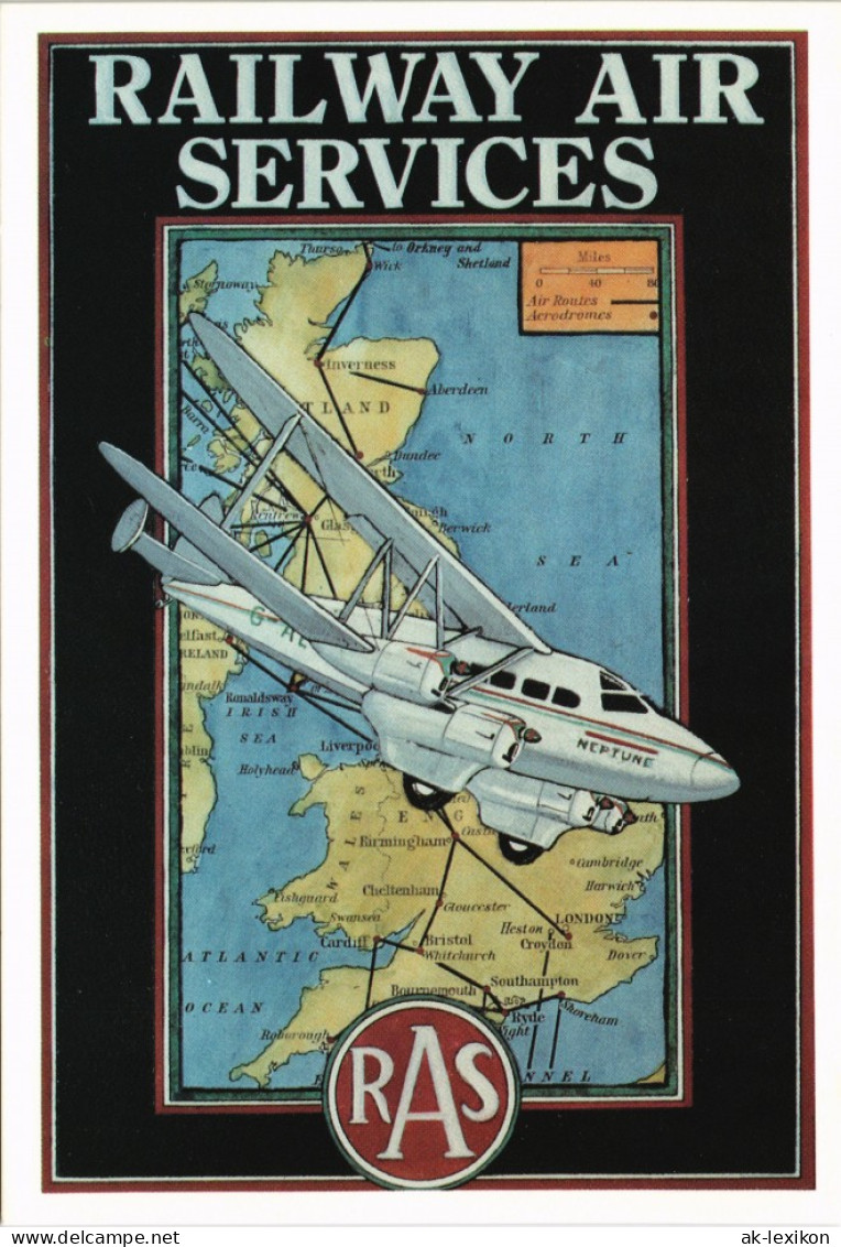 Sammelkarte  Flugwesen Flugzeuge Railway AIR Services UK Illustration 1990 - 1946-....: Modern Era