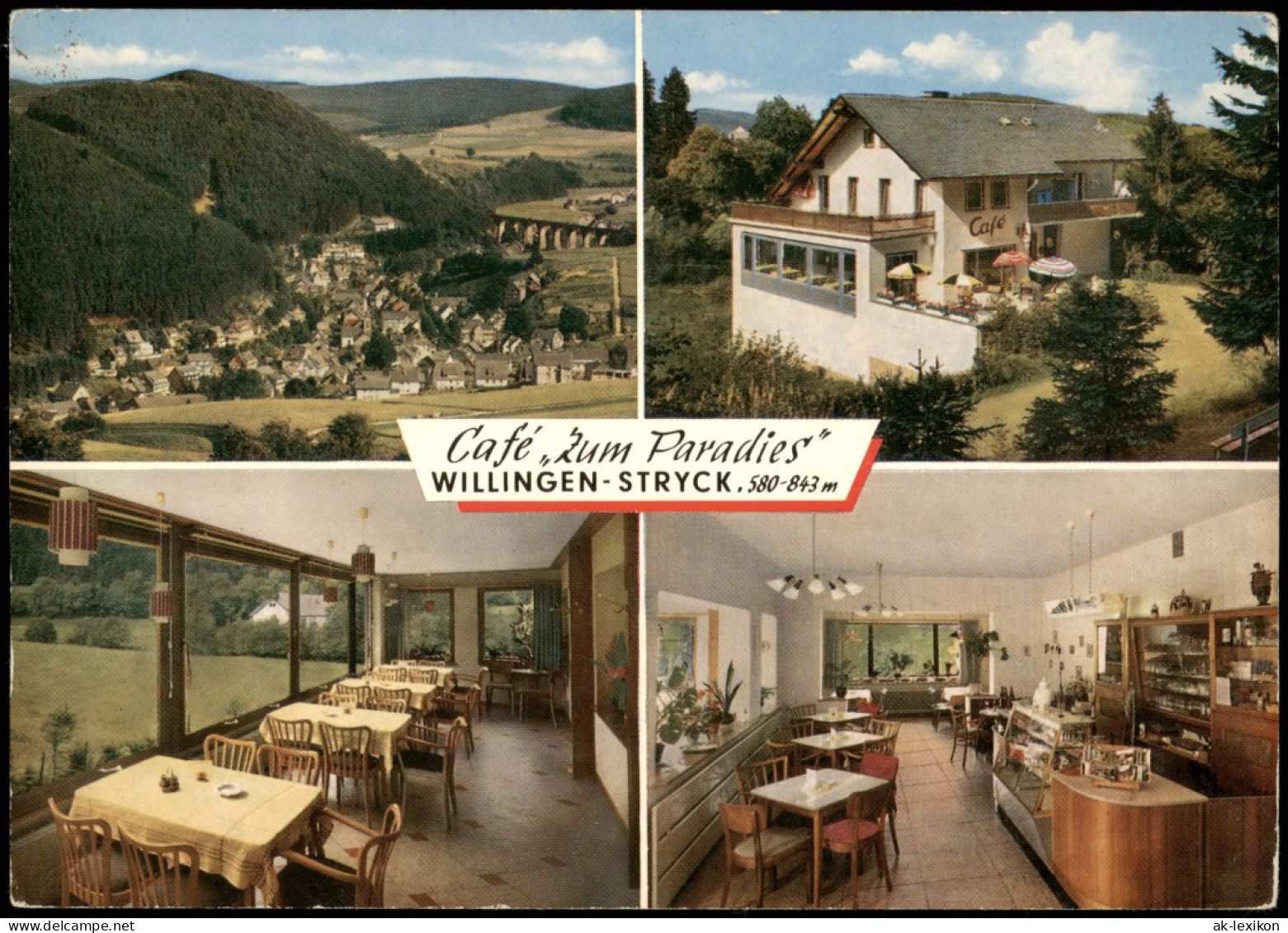 Willingen (Upland) Mehrbild-AK CAFE ZUM PARADIES Ortsteil Stryck 1970 - Sonstige & Ohne Zuordnung