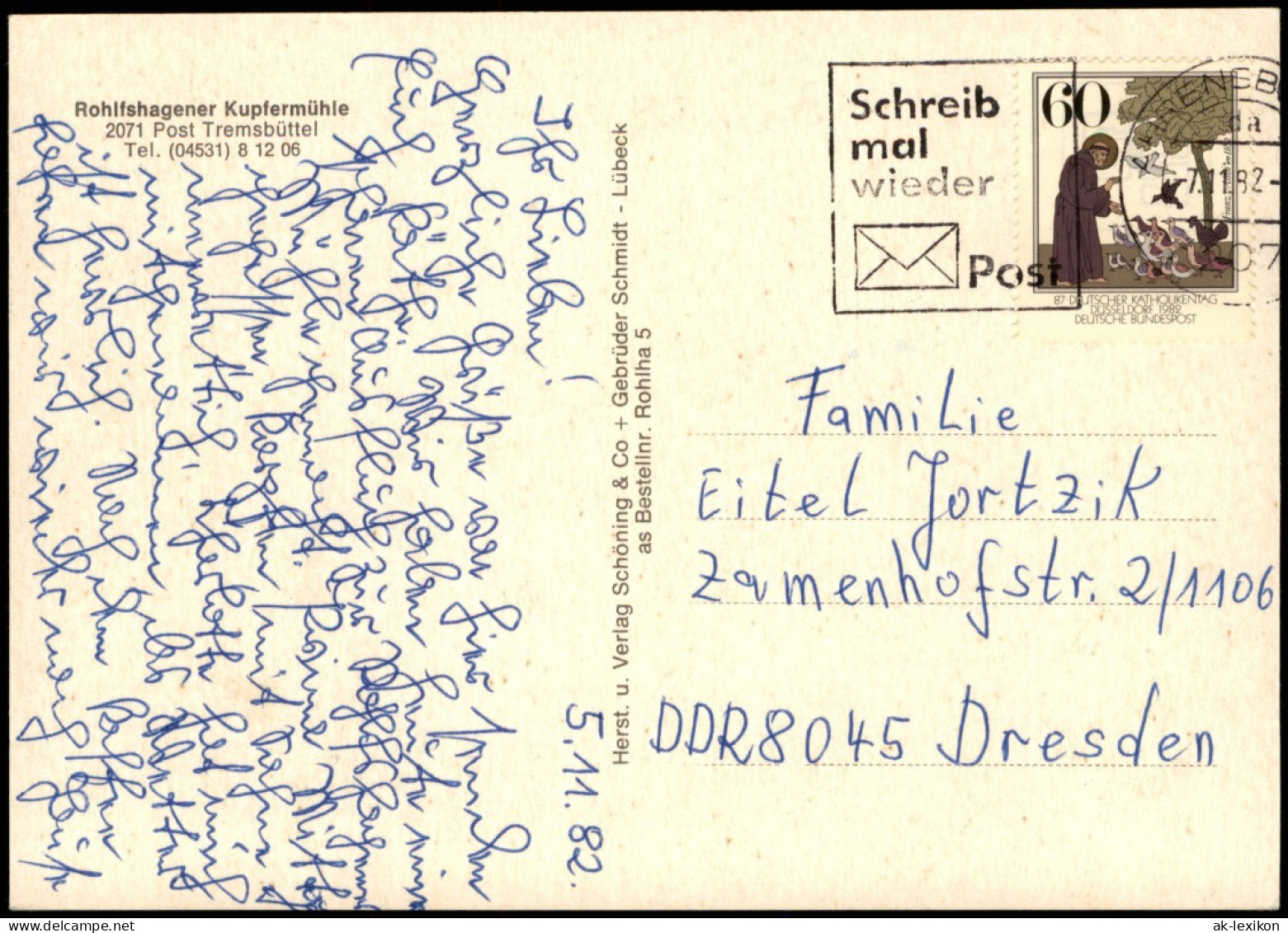 Rolfshagen (Rümpel) Mehrbildkarte Rohlfshagener Kupfermühle 1982 - Other & Unclassified