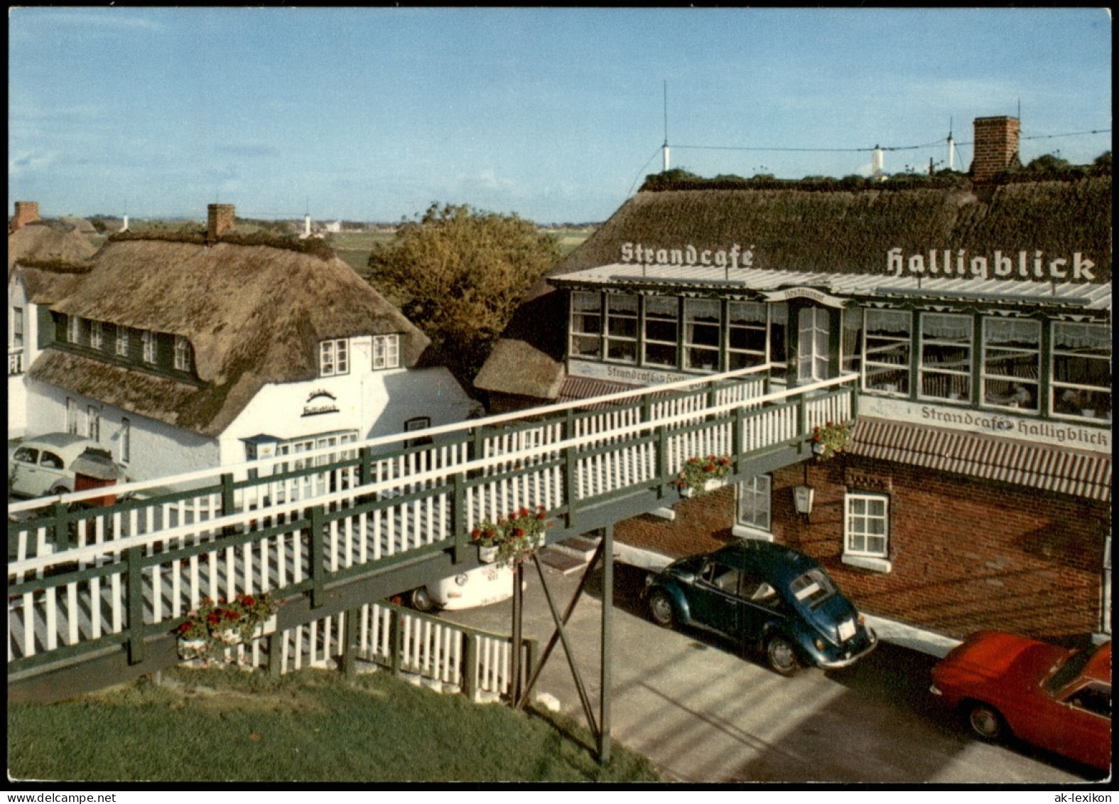 Ansichtskarte Nordstrand Norderhafen - Strandcafe Halligblick 1974 - Other & Unclassified