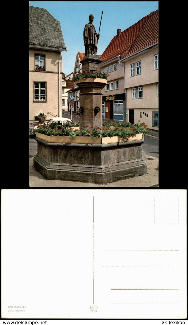 Bad Hersfeld Ortspartie Am Lullus-Brunnen; VW Käfer Im Hintergrund 1980 - Bad Hersfeld