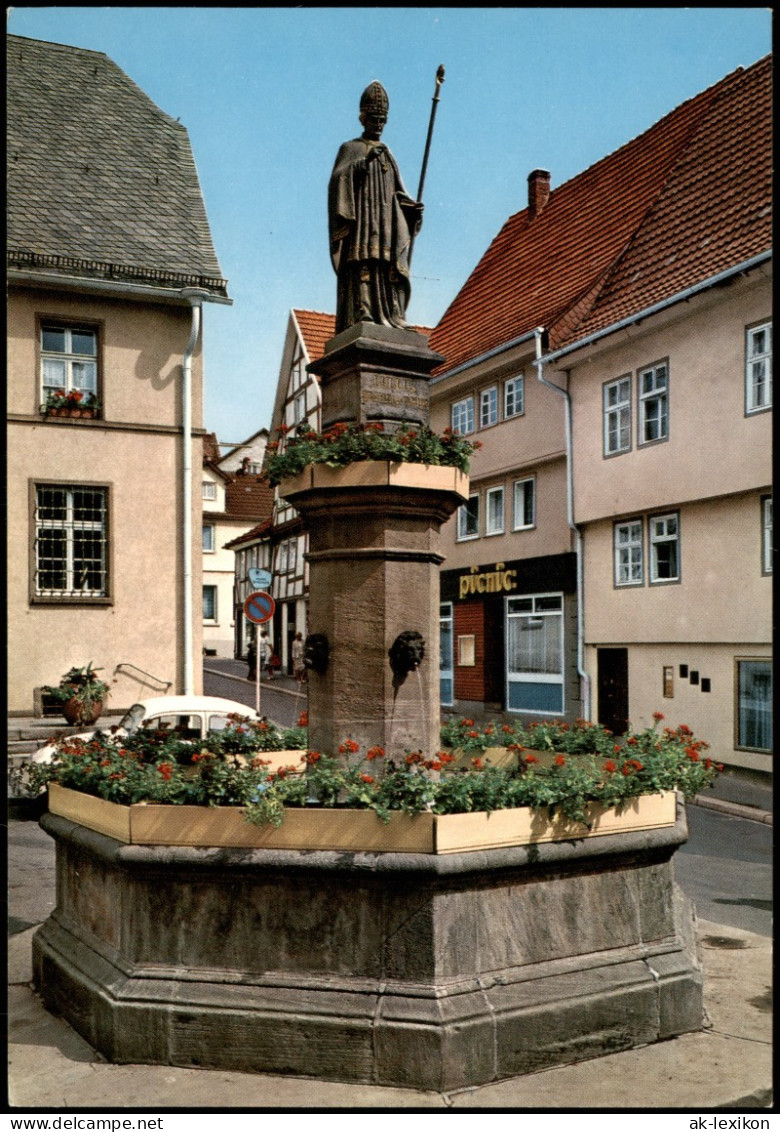 Bad Hersfeld Ortspartie Am Lullus-Brunnen; VW Käfer Im Hintergrund 1980 - Bad Hersfeld