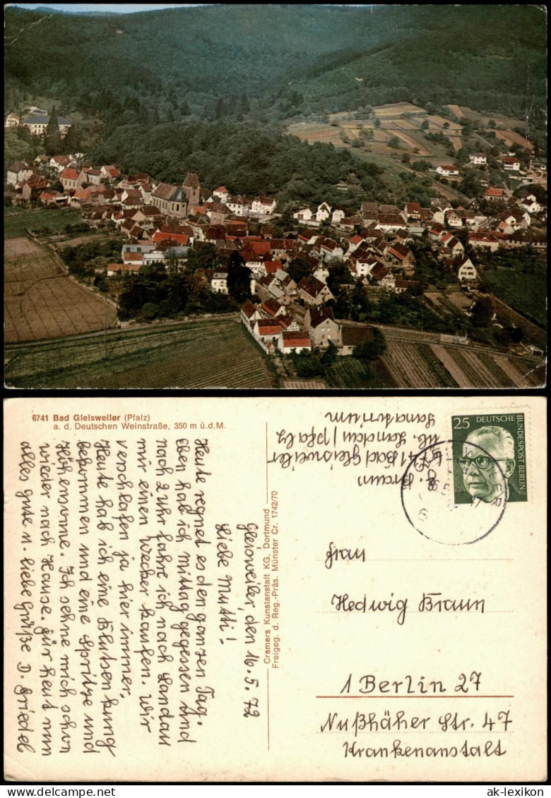 Gleisweiler-Edenkoben Luftbild Luftaufnahme; Ort A.d. Dt. Weinstraße 1972 - Edenkoben