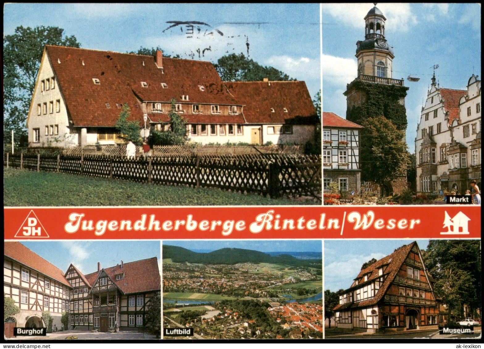 Rinteln Mehrbildkarte U.a. Mit Jugendherberge, Burghof, Luftbild 1990 - Rinteln