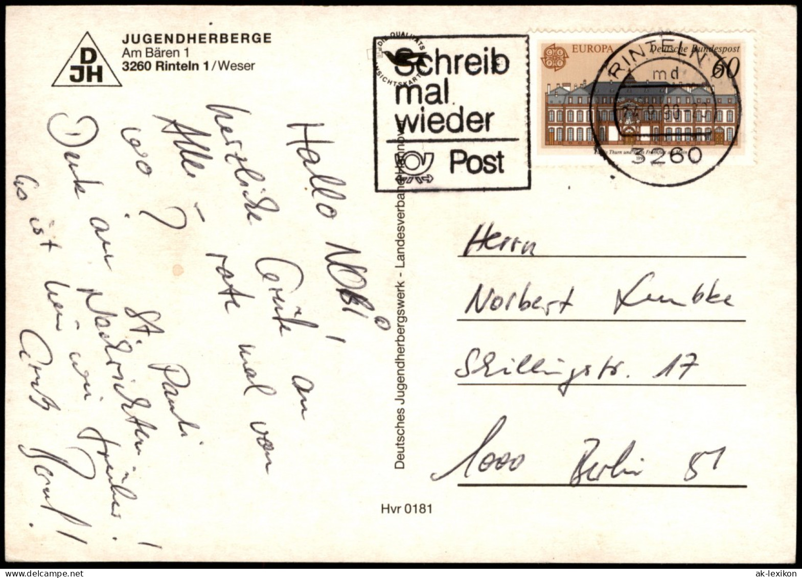 Rinteln Mehrbildkarte U.a. Mit Jugendherberge, Burghof, Luftbild 1990 - Rinteln