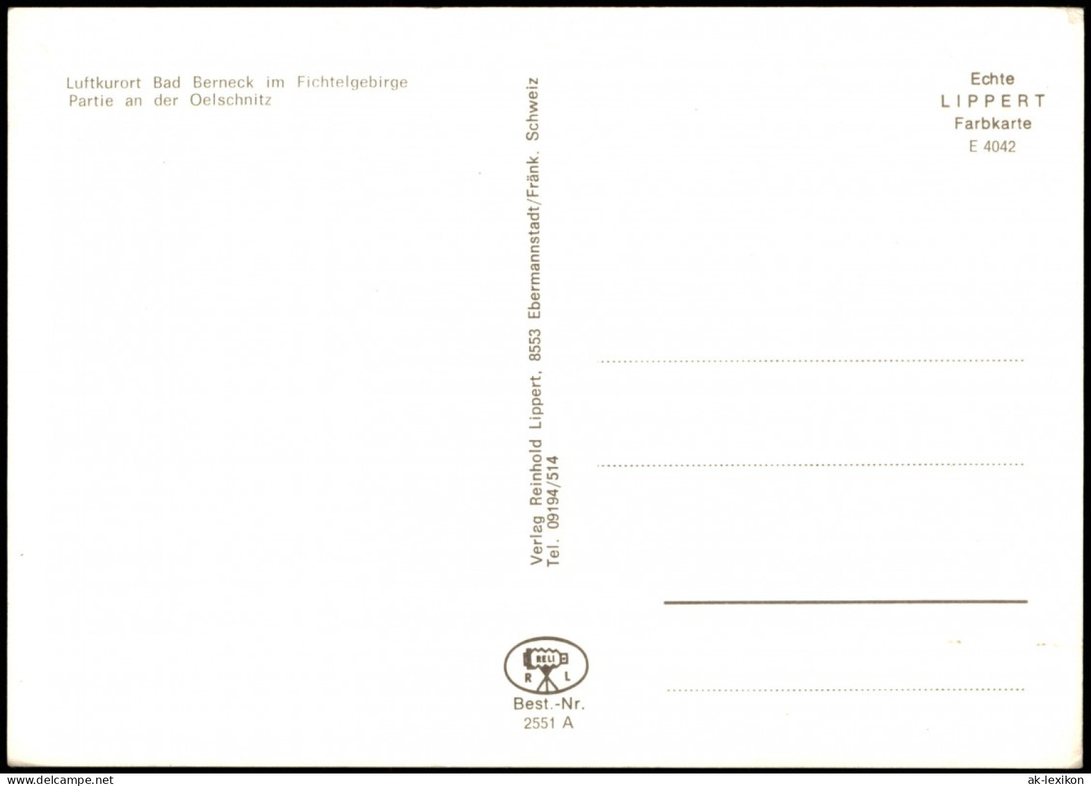 Ansichtskarte Bad Berneck Im Fichtelgebirge Partie An Der Oelschnitz 1975 - Altri & Non Classificati