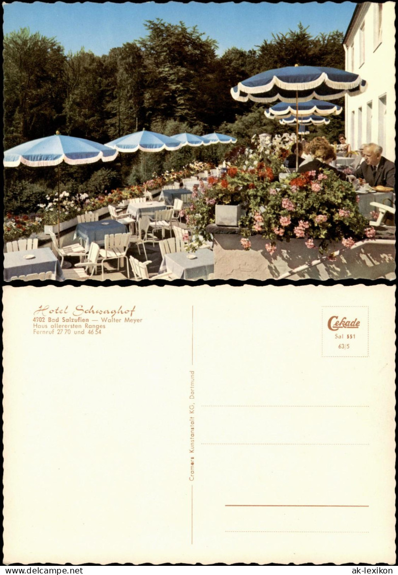 Ansichtskarte Bad Salzuflen Hotel Schwaghof Außensitz 1963 - Bad Salzuflen