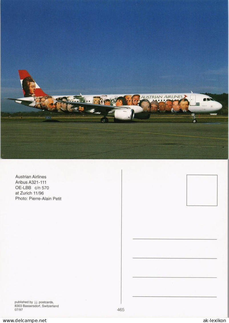 Ansichtskarte  Aribus A321-111 Austrian Airlines Bemalt Mit Personen 2000 - 1946-....: Moderne