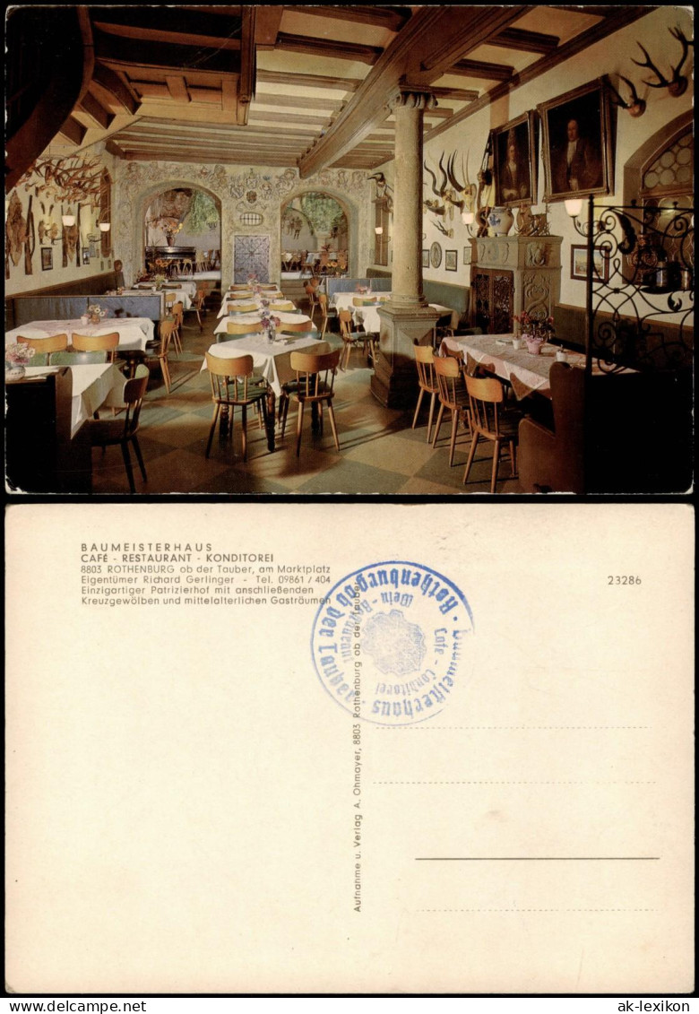 Rothenburg Ob Der Tauber  RESTAURANT KONDITOREI Am Marktplatz 1965 - Rothenburg O. D. Tauber