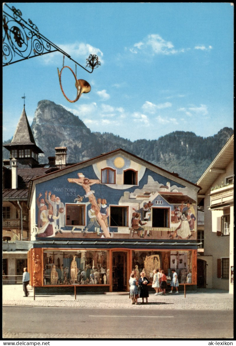 Oberammergau Buntes Haus Mit Kofel (1341 M); Geschäft, Straßen Ansicht 1970 - Oberammergau