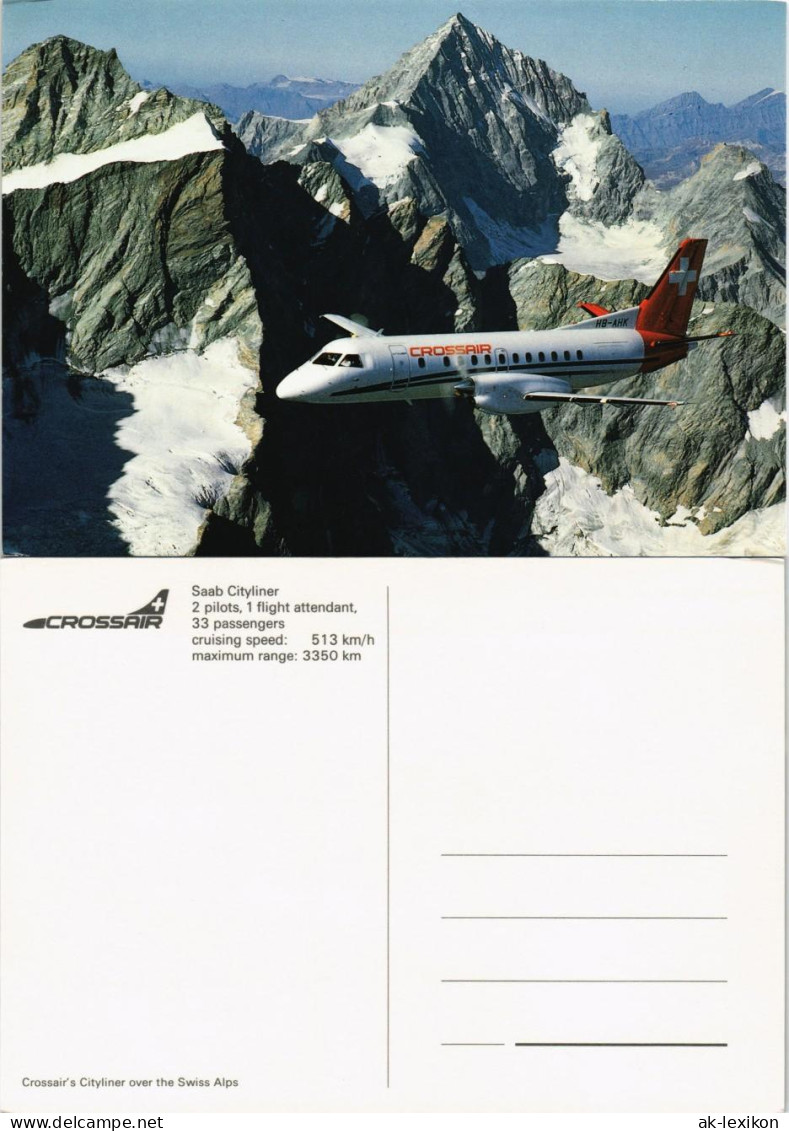 Saab Cityliner CROSSAIR  Cityliner Crossair's Swiss Alps Flugzeug 1998 - 1946-....: Modern Era