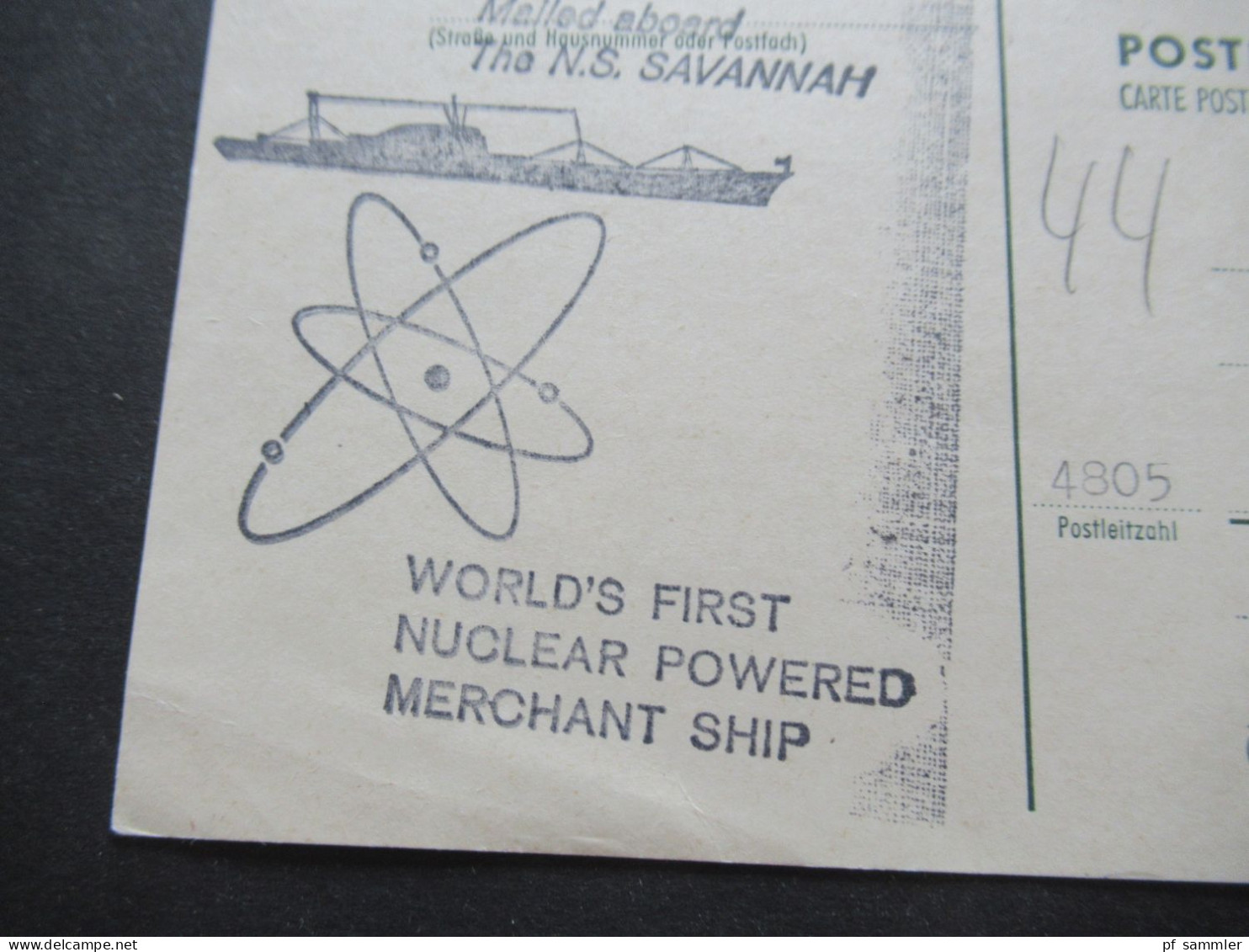 BRD 1969 GA Deutsche Bauwerke P 88 A Stempel Paquebot Bilbao Und L1 Paquebot NS Savannah World's First Nuclear Ship - Brieven En Documenten