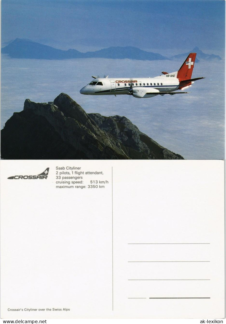 CROSSAIR Saab Cityliner Flugwesen - Flugzeuge über Den Alpen 1995 - 1946-....: Modern Tijdperk