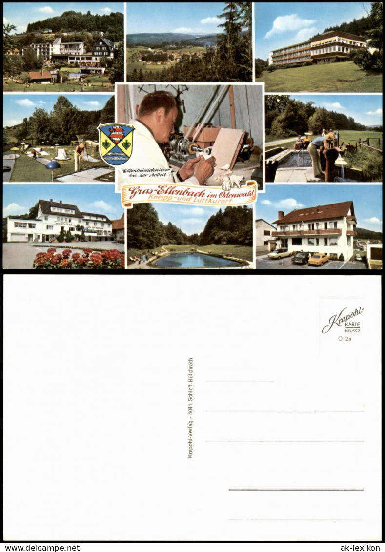 Ansichtskarte Gras-Ellenbach Mehrbildkarte Mit 9 Ortsansichten 1980 - Andere & Zonder Classificatie