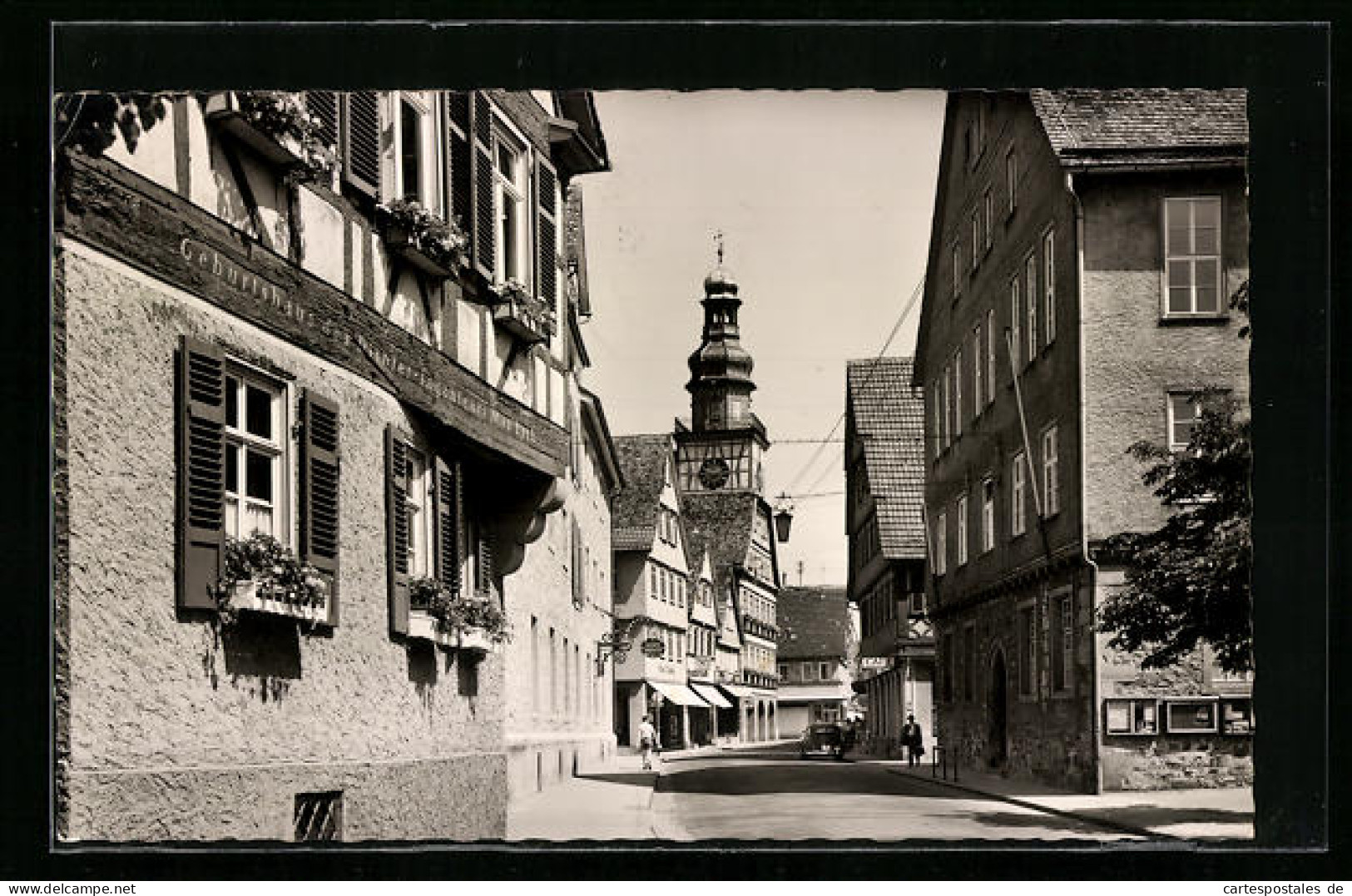 AK Kirchheim /Teck, Strassenpartie Mit Kirche  - Kirchheim