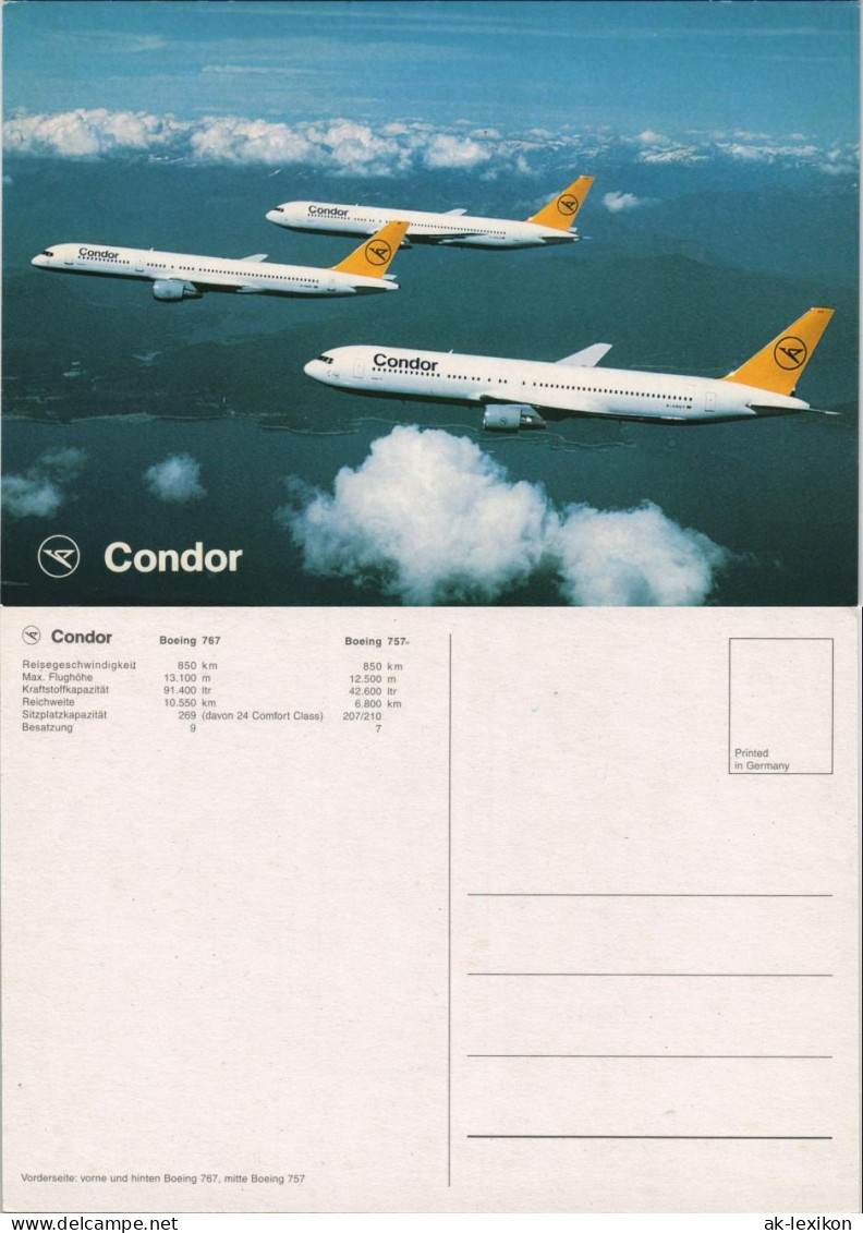 Ansichtskarte  Condor Boeing 767 & 757 Flugzeuge Flugwesen Airplanes 1999 - 1946-....: Moderne