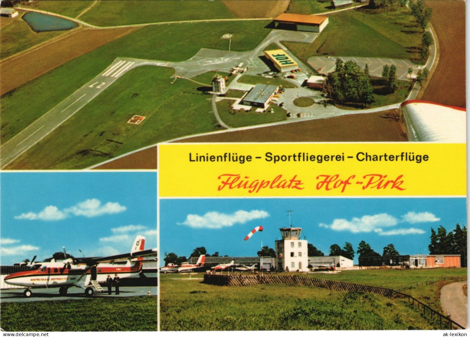 Ansichtskarte Pirk-Hof (Saale) Flughafen, Luftbild 1979 - Hof