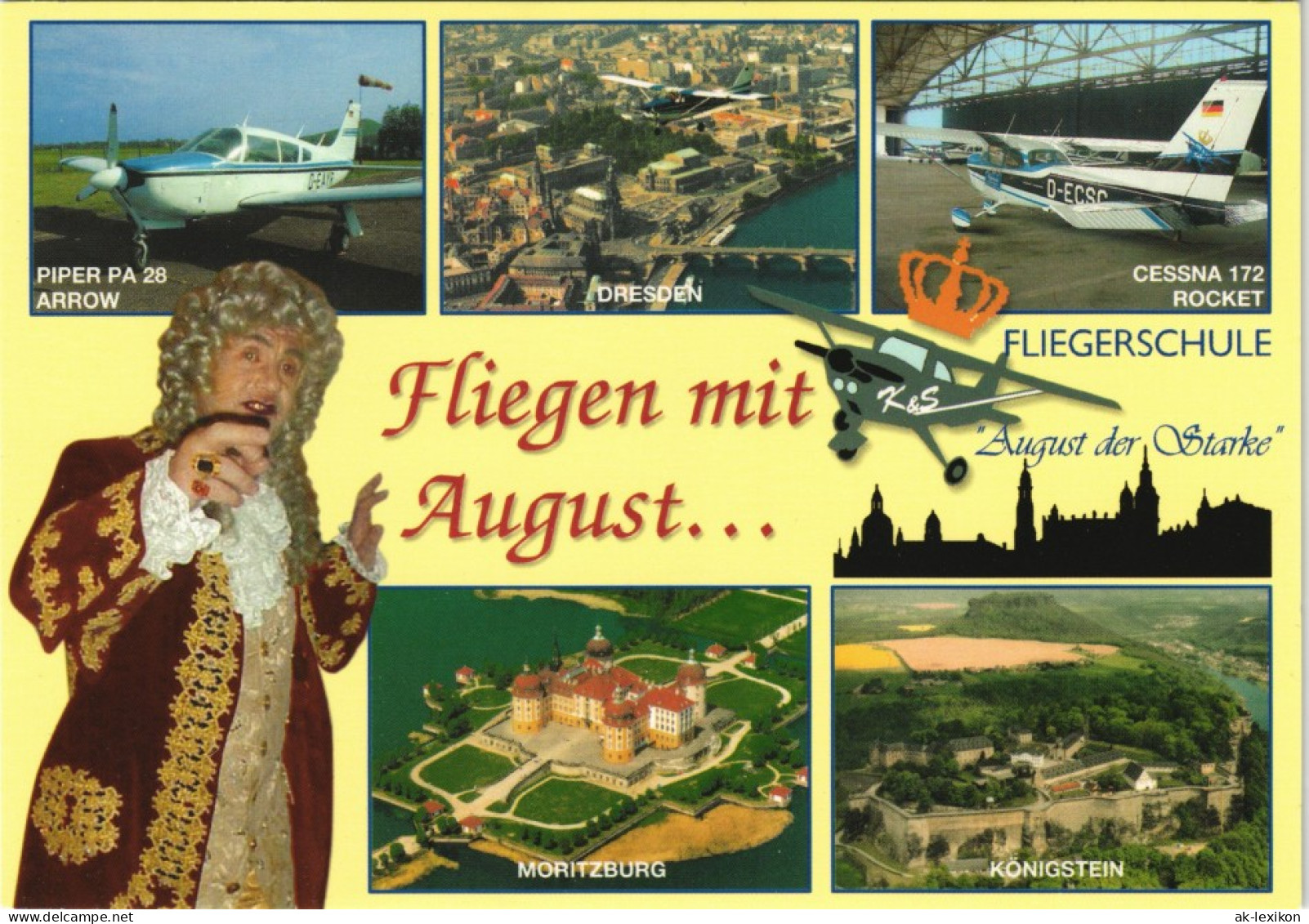 Ansichtskarte Dresden Mehrbildkarte FLIEGERSCHULE "August Der Starke" 2000 - Dresden