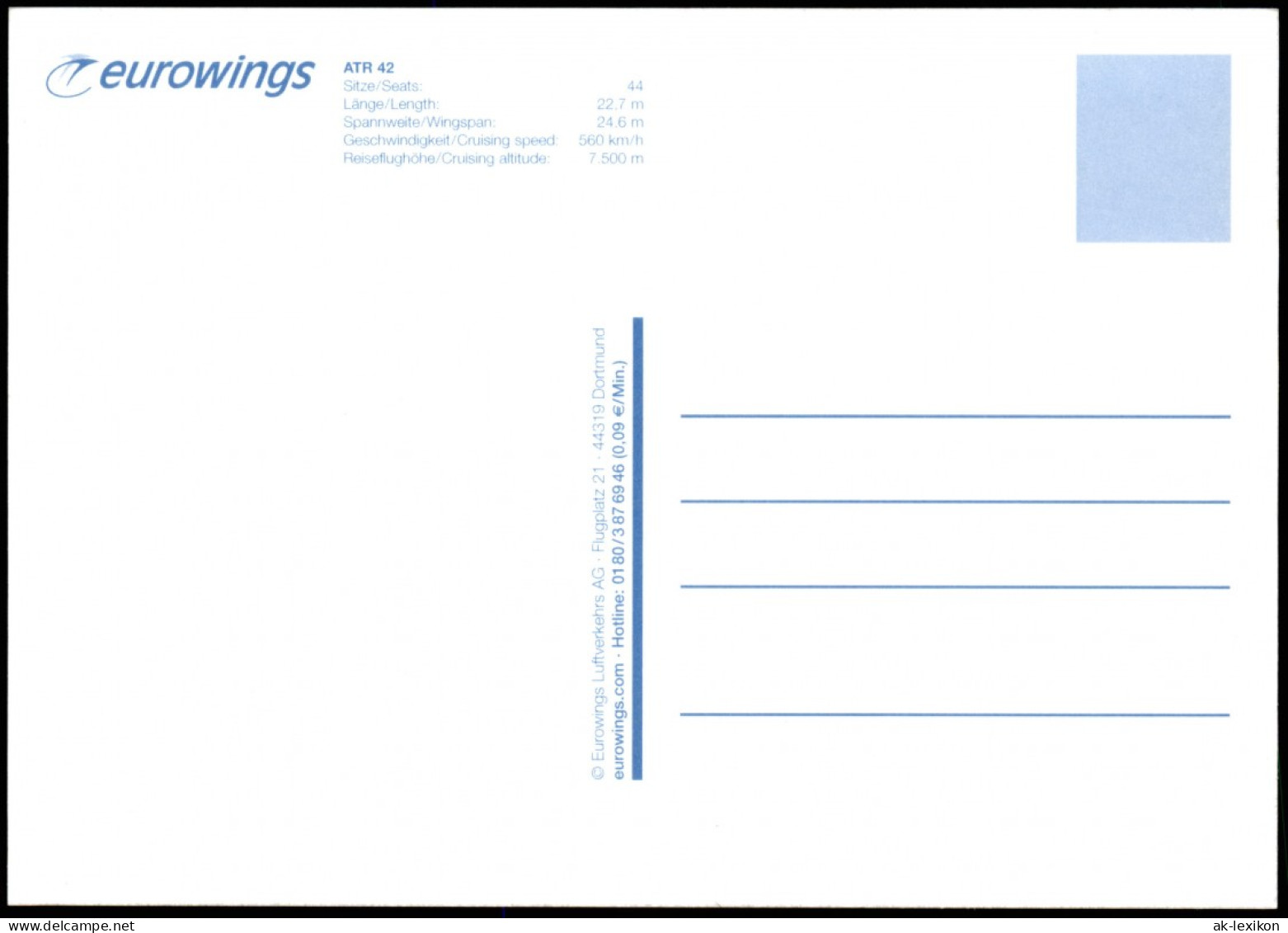 Ansichtskarte  Eurowings ATR 42 Flugzeug Airplane Avion 2008 - 1946-....: Moderne