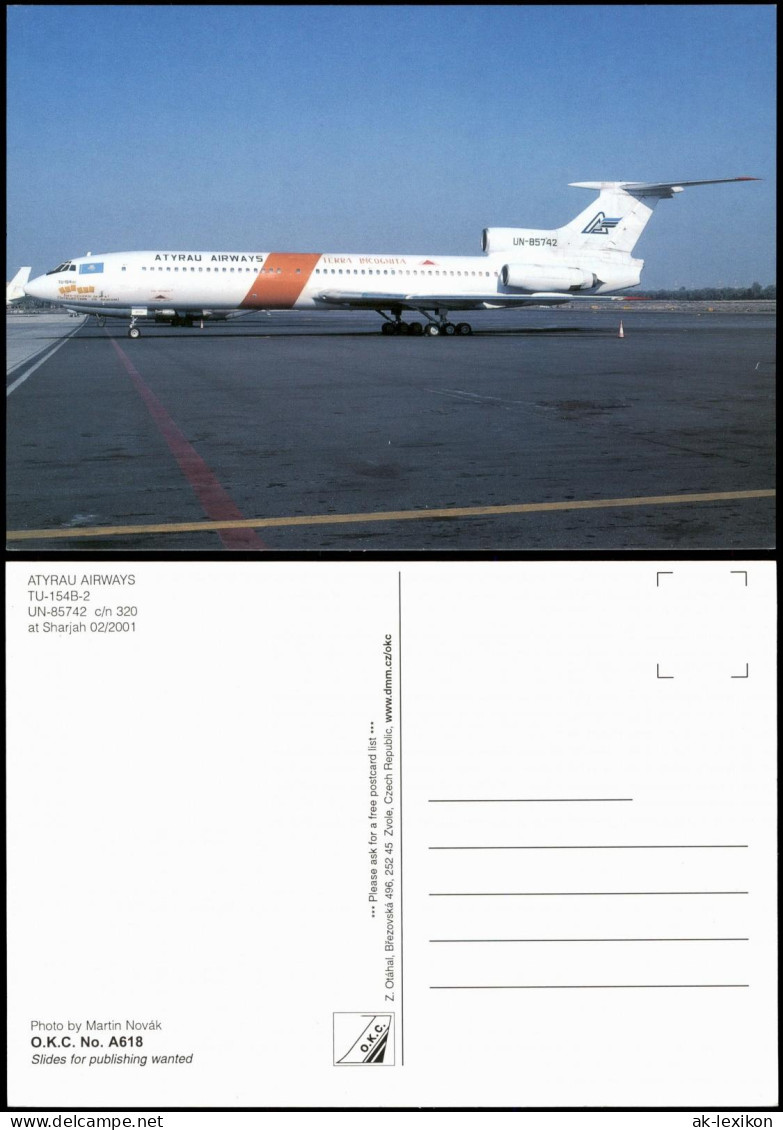 Ansichtskarte  ATYRAU AIRWAYS TU-154B-2 Flugzeug Airplane Avion 1999 - 1946-....: Moderne