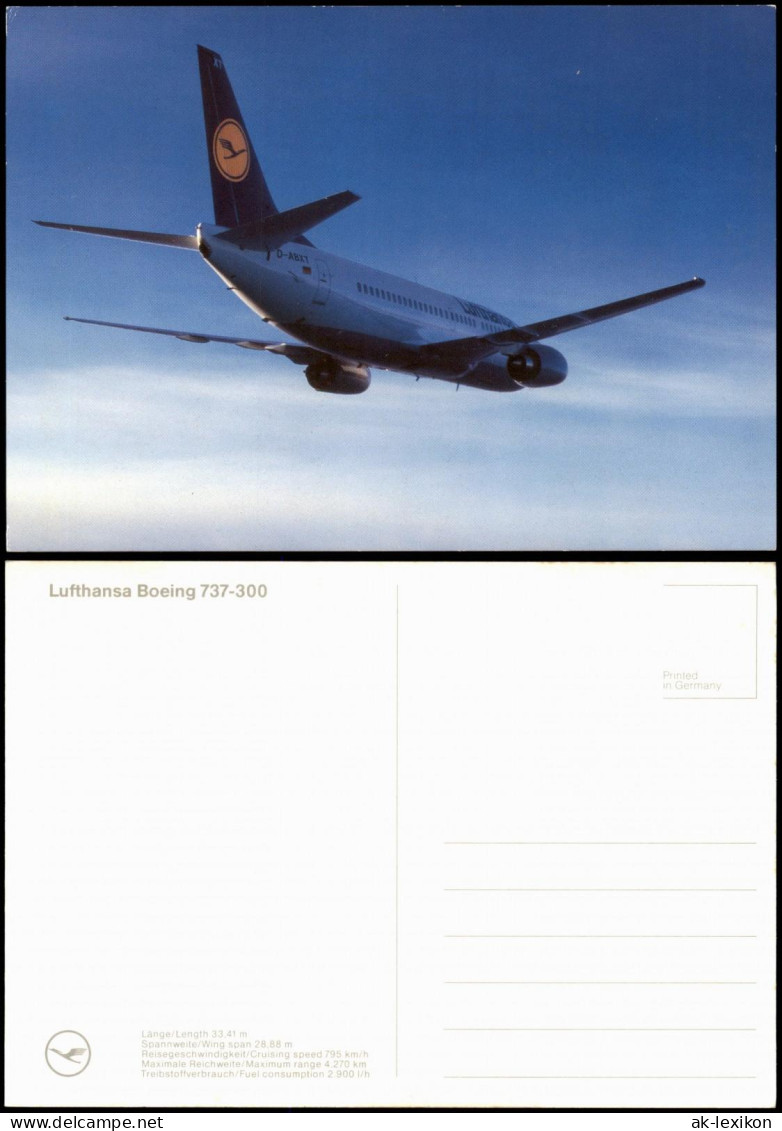 Ansichtskarte  Lufthansa Boeing 737-300 Flugzeuge - Airplane 1993 - 1946-....: Era Moderna