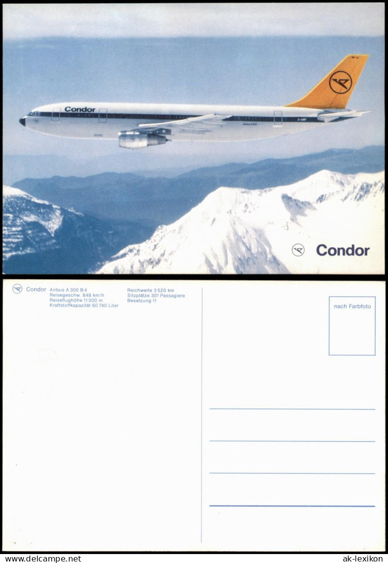 Ansichtskarte  Condor Airbus A300 B 4 Flugzeuge - Airplane 1994 - 1946-....: Modern Tijdperk