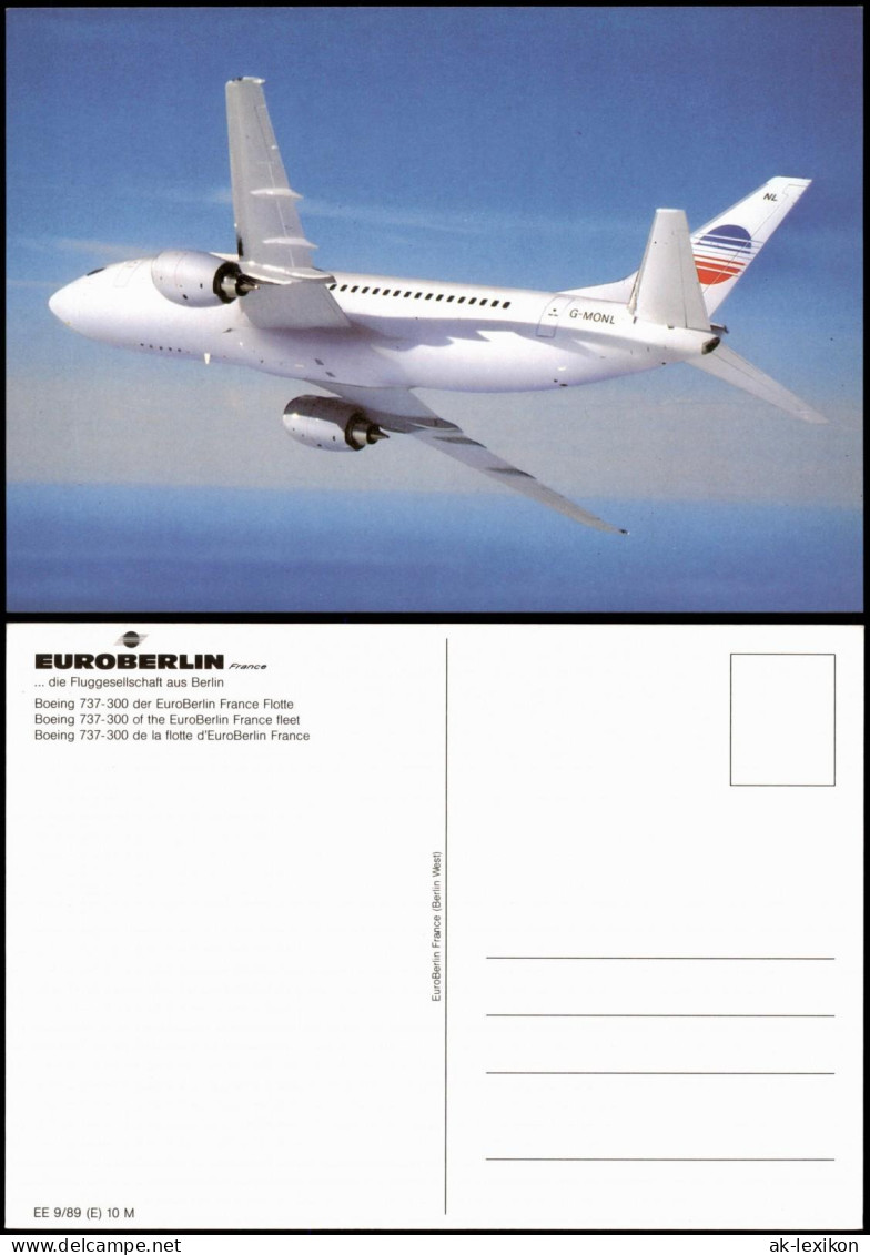Flugwesen Flugzeug Airplane Boeing 737-300 EuroBerlin France Flotte 1990 - 1946-....: Moderne
