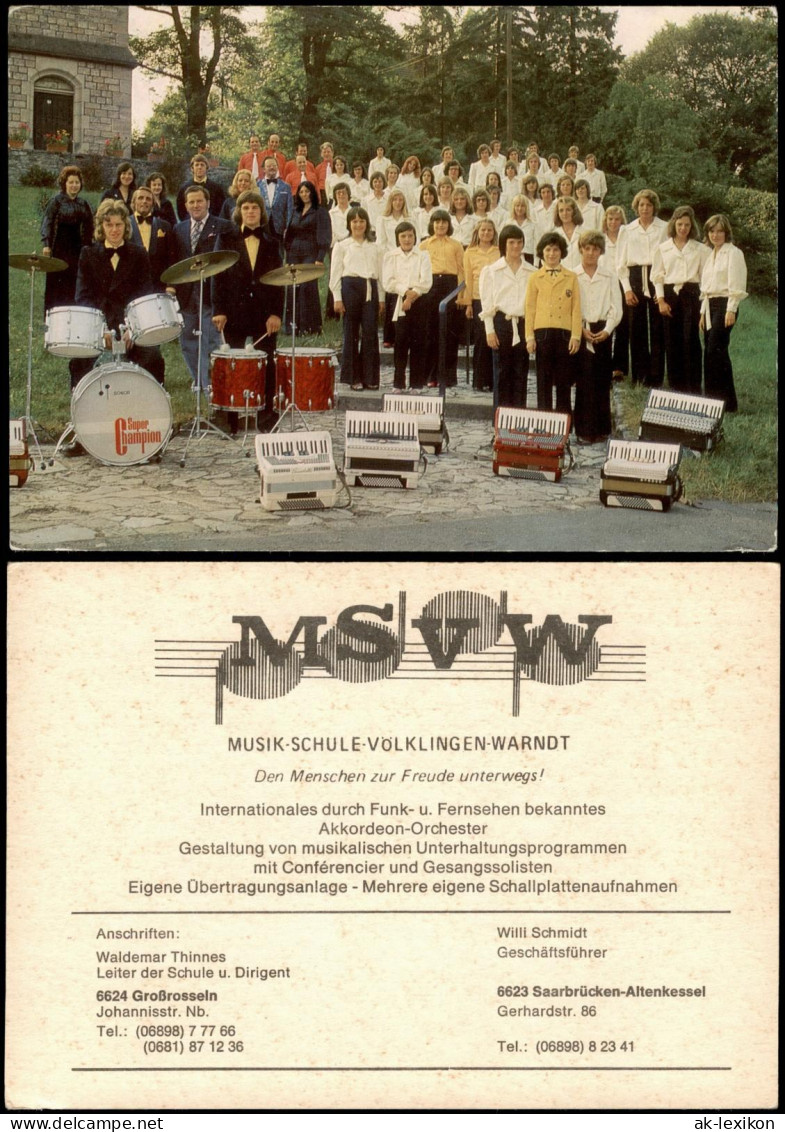 Sammelkarte  Orchester Der MUSIK-SCHULE-VÖLKLINGEN-WARNDT 1975 - Muziek En Musicus