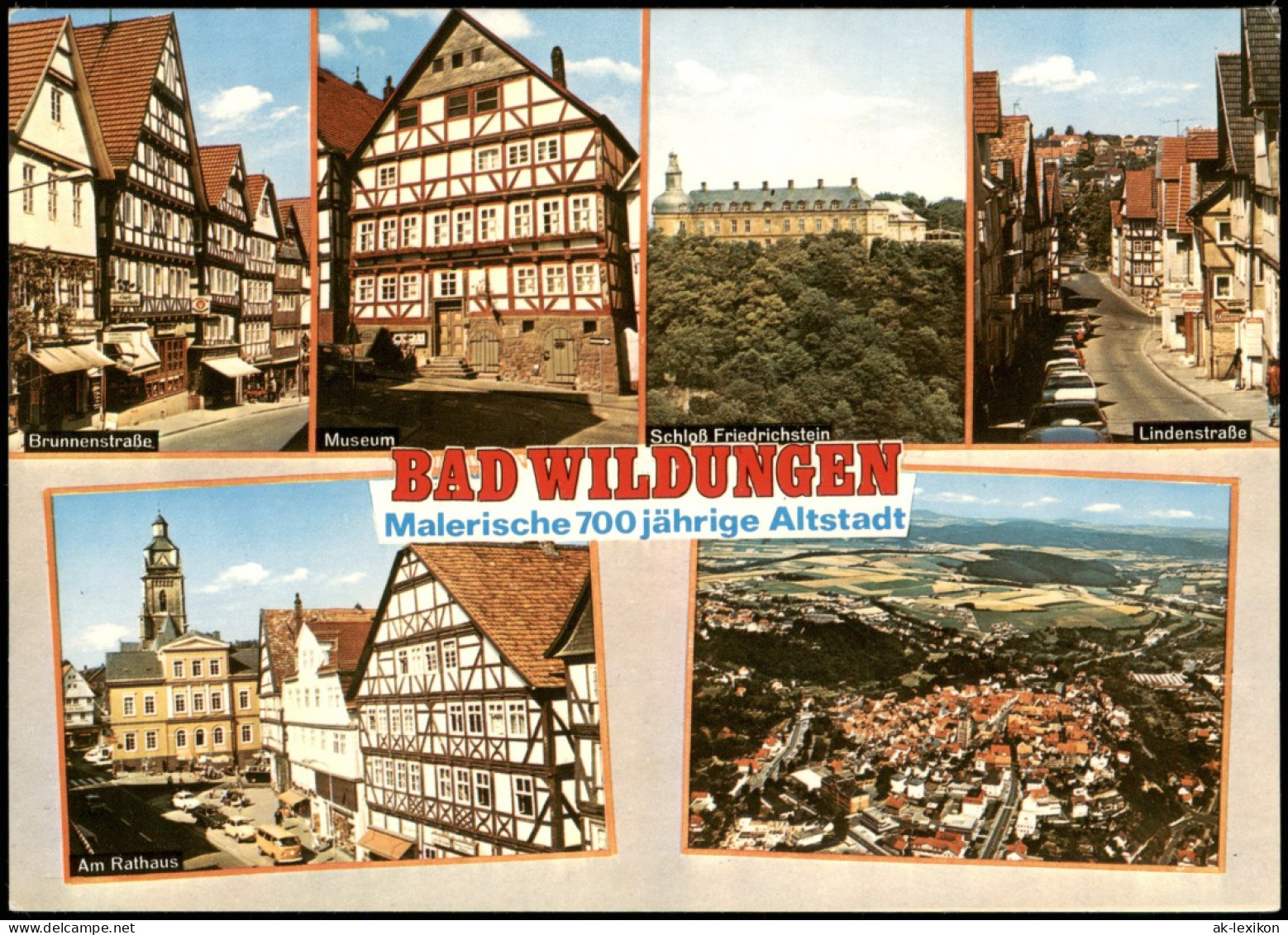 Bad Wildungen Mehrbildkarte Mit Brunnenstr., Schloß, Lindenstraße Uvm. 1980 - Bad Wildungen