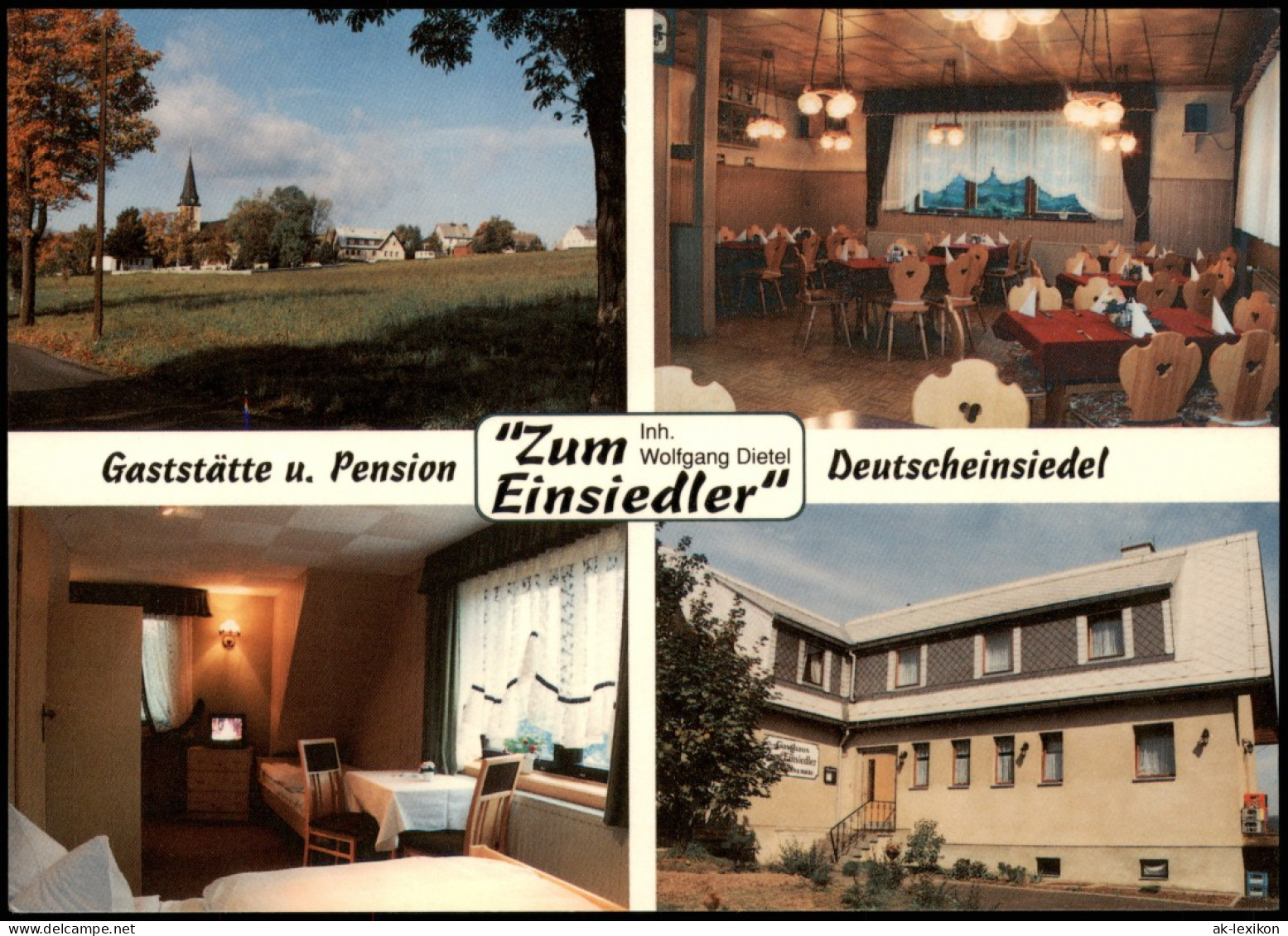 Deutscheinsiedel-Deutschneudorf Mehrbildkarte Gaststätte Zum Einsiedler 1993 - Deutschneudorf