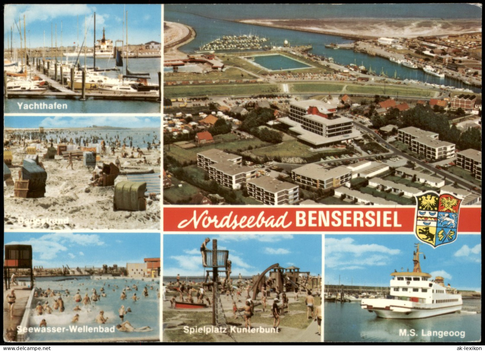 Bensersiel-Esens Mehrbild-AK Mit Luftaufnahme, Yacht-Hafen, Wellenbad Uvm. 1981 - Autres & Non Classés