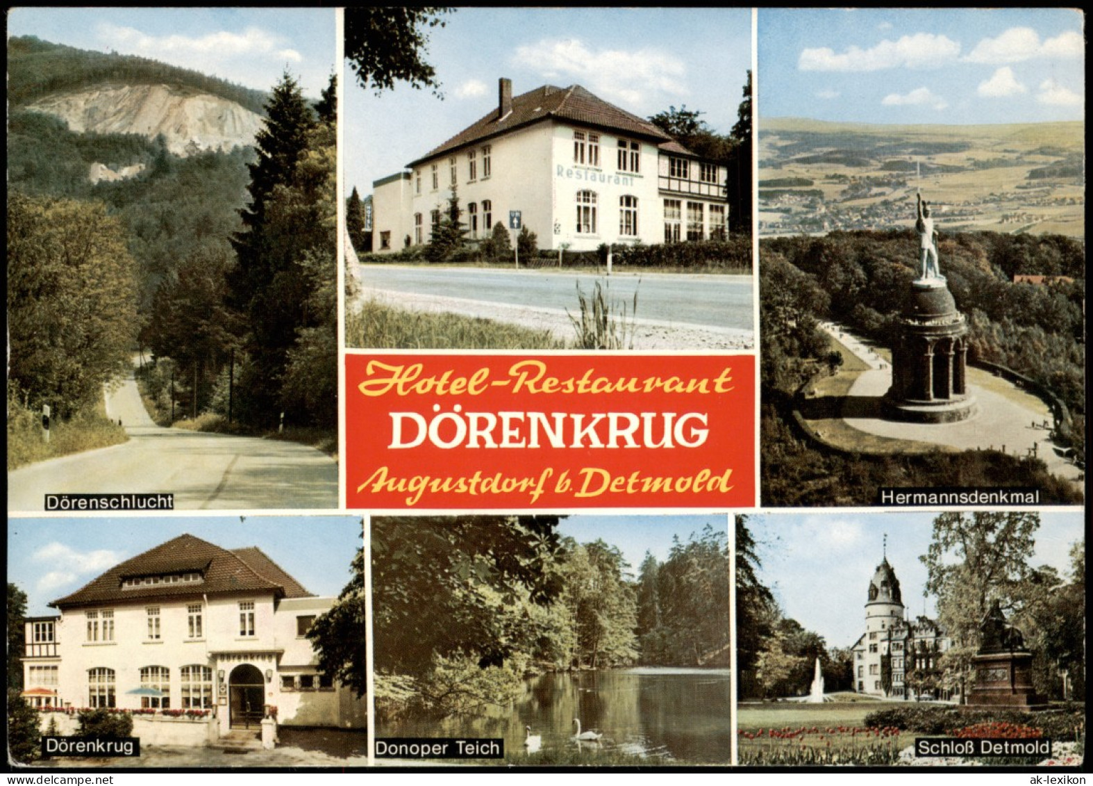 Augustdorf (Kr. Lippe) Mehrbildkarte Mit Hotel-Restaurant DÖRENKRUG 1970 - Otros & Sin Clasificación