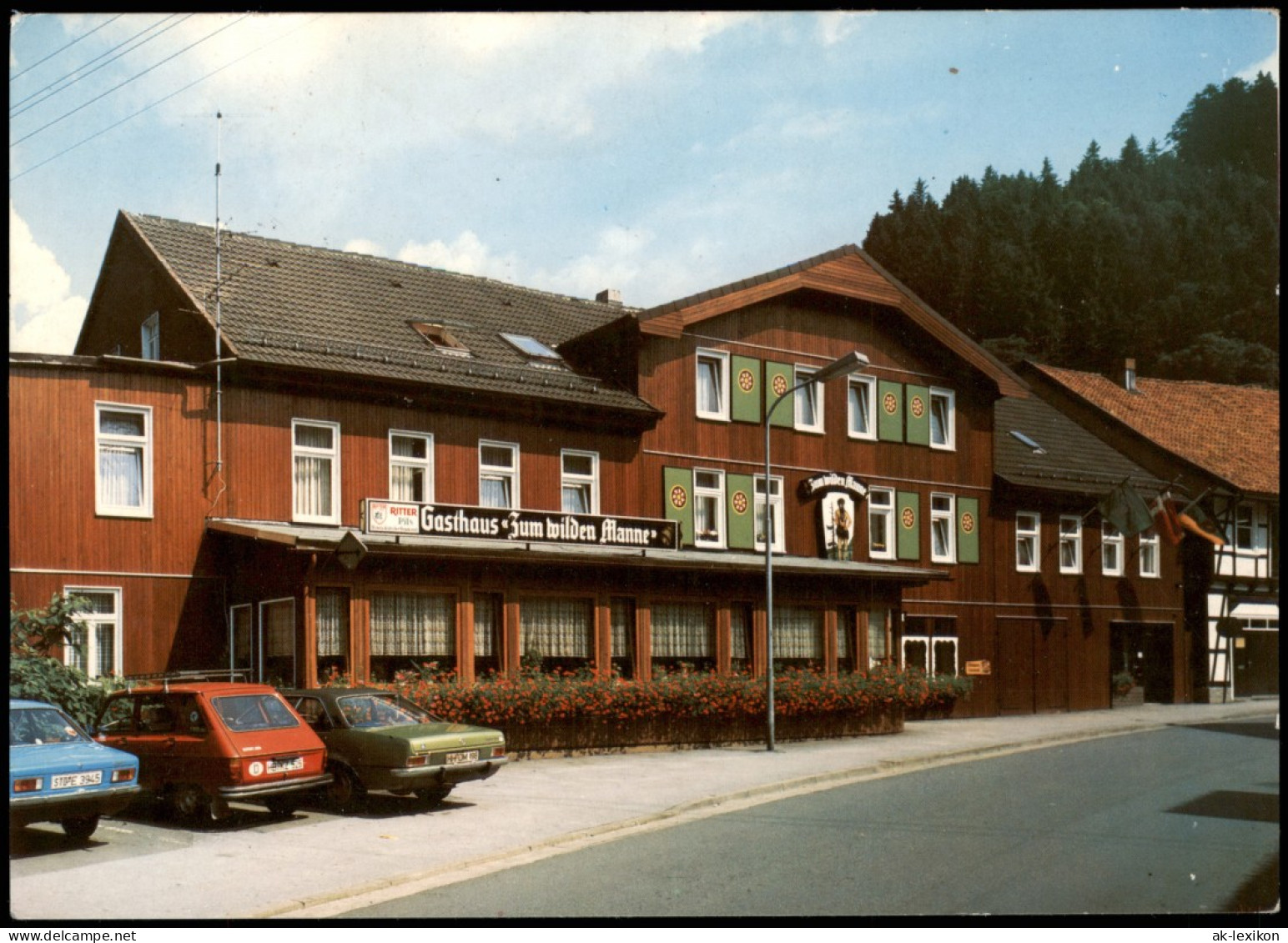 Wildemann (Innerstetal) Gasthaus Zum Wilden Manne Bes. F. Fuchs; Autos 1987 - Wildemann