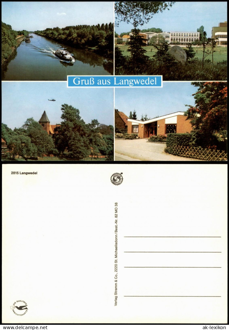 Langwedel (Weser) Mehrbildkarte Mit 4 Ortsansichten Stadtteilansichten 1980 - Otros & Sin Clasificación