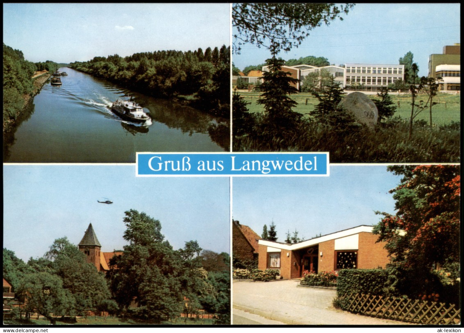 Langwedel (Weser) Mehrbildkarte Mit 4 Ortsansichten Stadtteilansichten 1980 - Autres & Non Classés