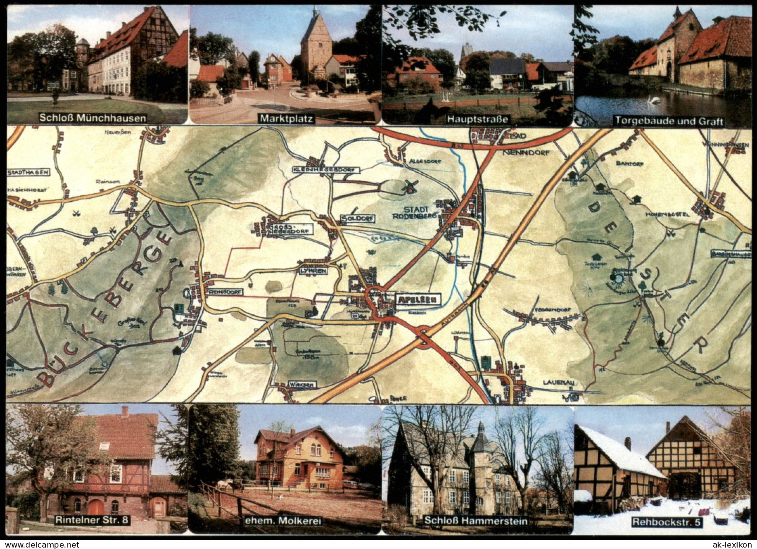 Apelern Mehrbildkarte Mit Ortsansichten U. Umgebung-Landkarte 1996 - Autres & Non Classés