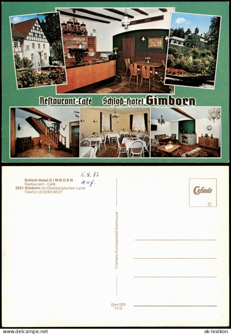 Gimborn-Marienheide Mehrbild-AK Restaurant-Café Schloß-Hotel Gimborn 1977 - Marienheide