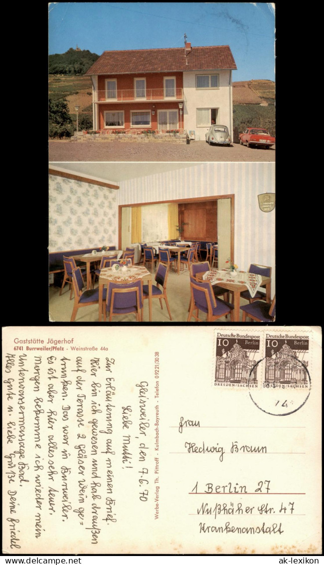 Ansichtskarte Burrweiler An Der Weinstraße Gaststätte Jägerhof 1970 - Autres & Non Classés