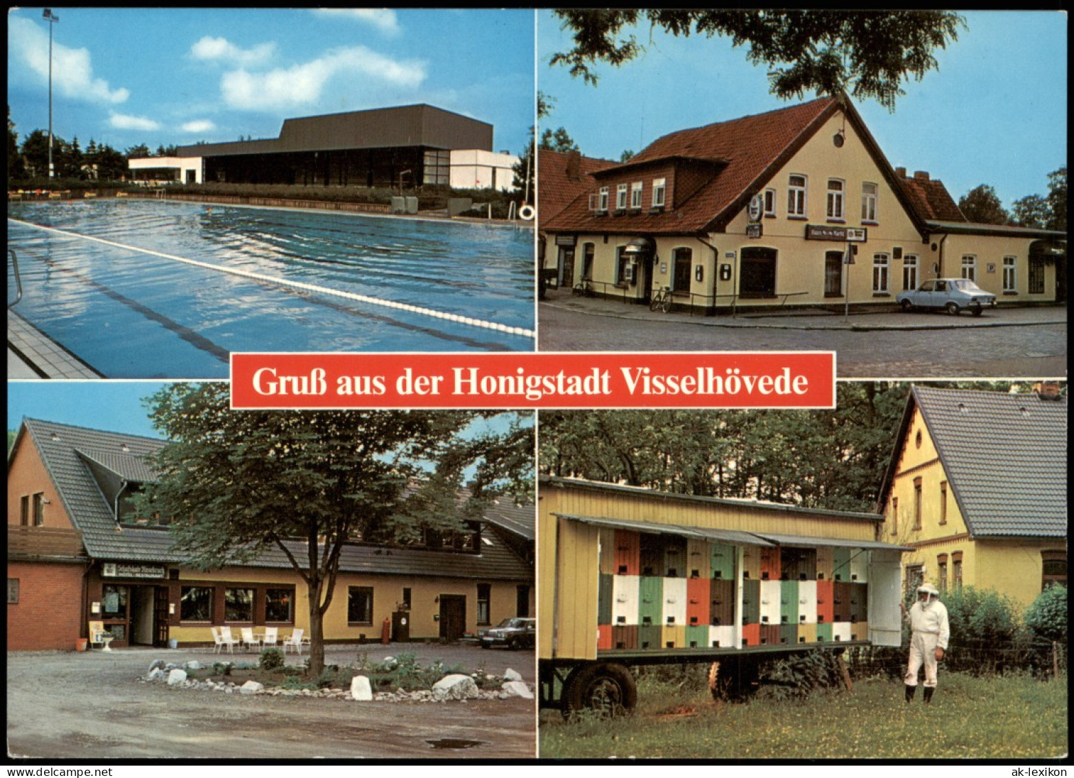 Ansichtskarte Visselhövede Schwimmbad, Gasthaus, Imker 1981 - Andere & Zonder Classificatie