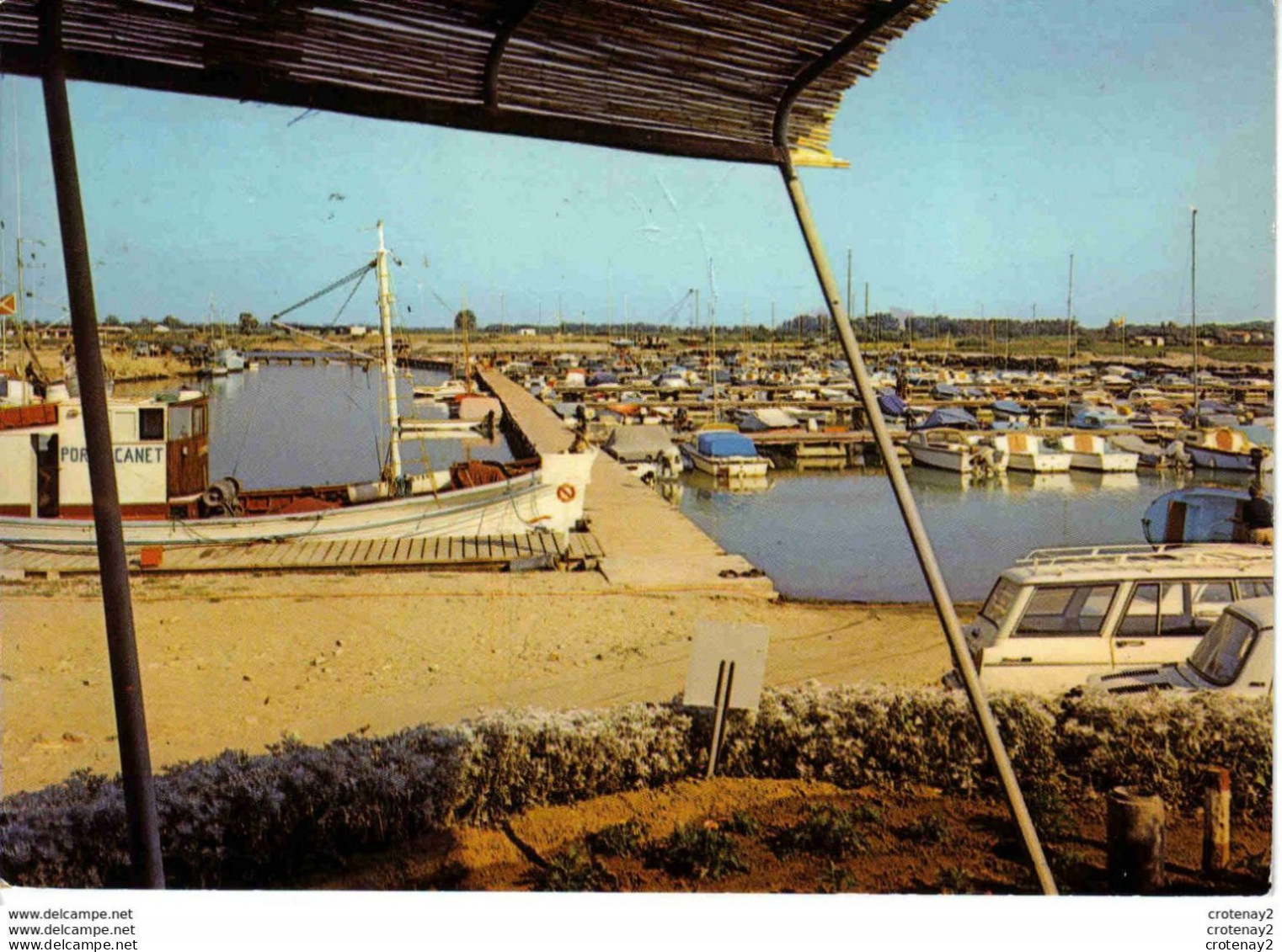 66 CANET PLAGE Vue Sur Le Nouveau Port De Plaisance En 1970 Simca 1000 Et 1500 Break VOIR Flamme Canet Plage Radieuse - Canet Plage