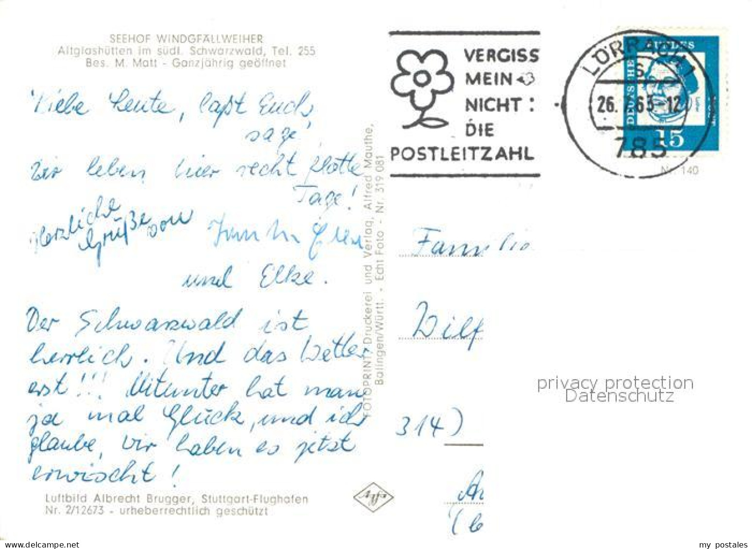 72956020 Altglashuette Schwarzwald Seehof Windgfaellweiher Fliegeraufnahme  St.  - Other & Unclassified